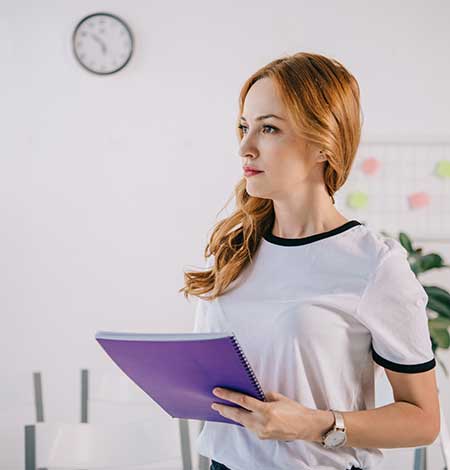 woman at the training