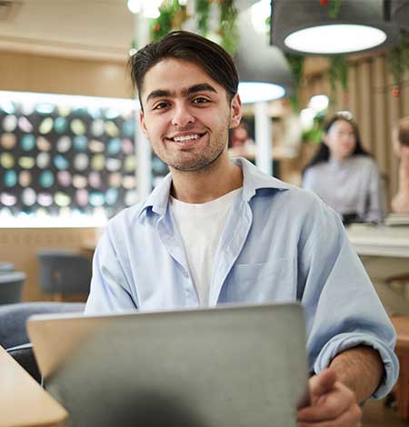 student with laptop